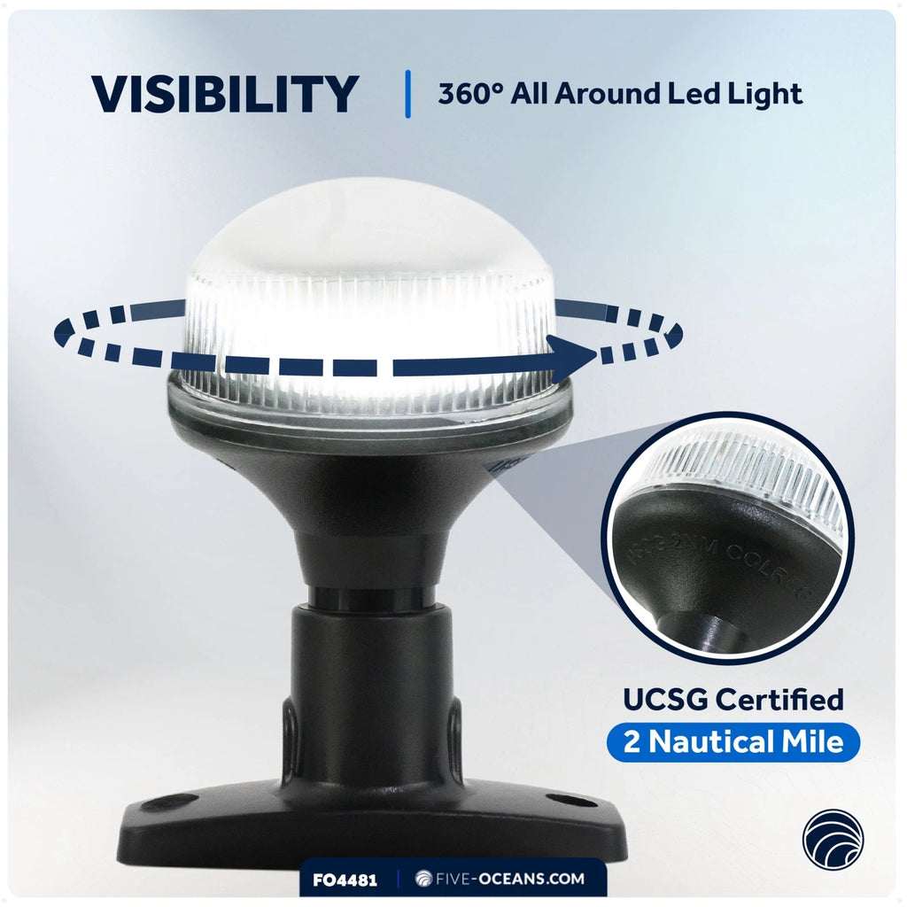 LED Stern Light for Boat Navigation (12V DC, USCG 2NM, 4 Inch)