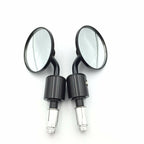 CNC Black Round Bar End Mirrors 1" 25mm for Motorcycle