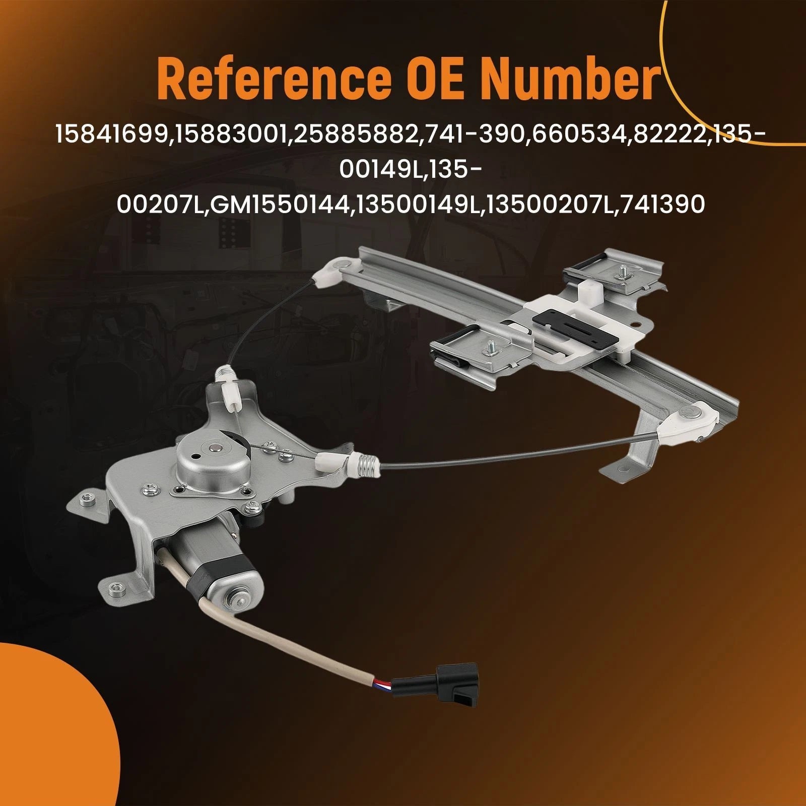 Rear Left Power Window Regulator with Motor for Chevy Tahoe GMC Yukon (2007-2014)