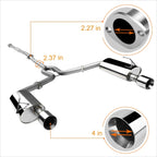 Dual 4" Rolled Muffler Tip Catback Exhaust System for Maxima 2004–2008