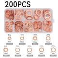 Set of 200 Copper Washers M5 Flat Sealing Rings for Pumps and Valves