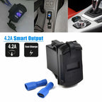 Dual USB Rocker Switch Panel Socket for Car Boat (12V 24V)