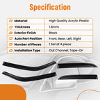 Set of 4 Vent Window Visors for Chrysler 300 (2005–2010) Rain Guards