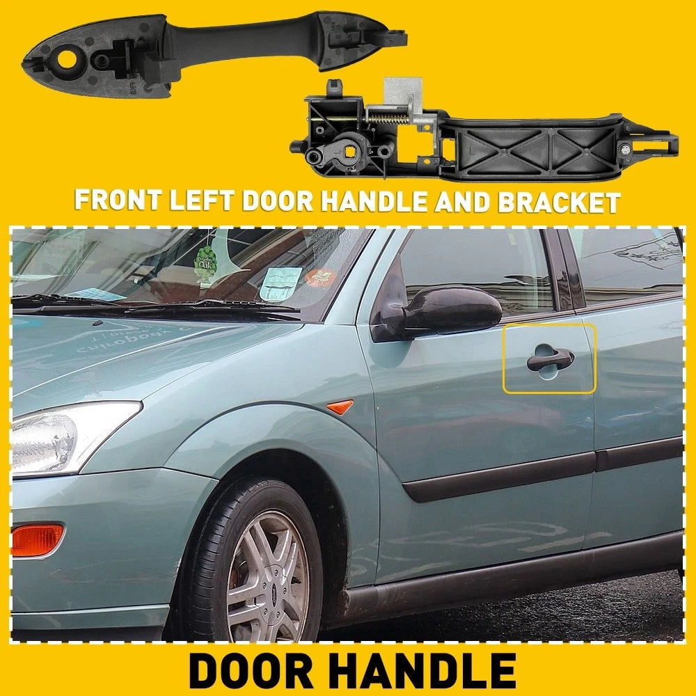 Exterior Door Handle + Bracket for Ford Focus (2000–2007)
