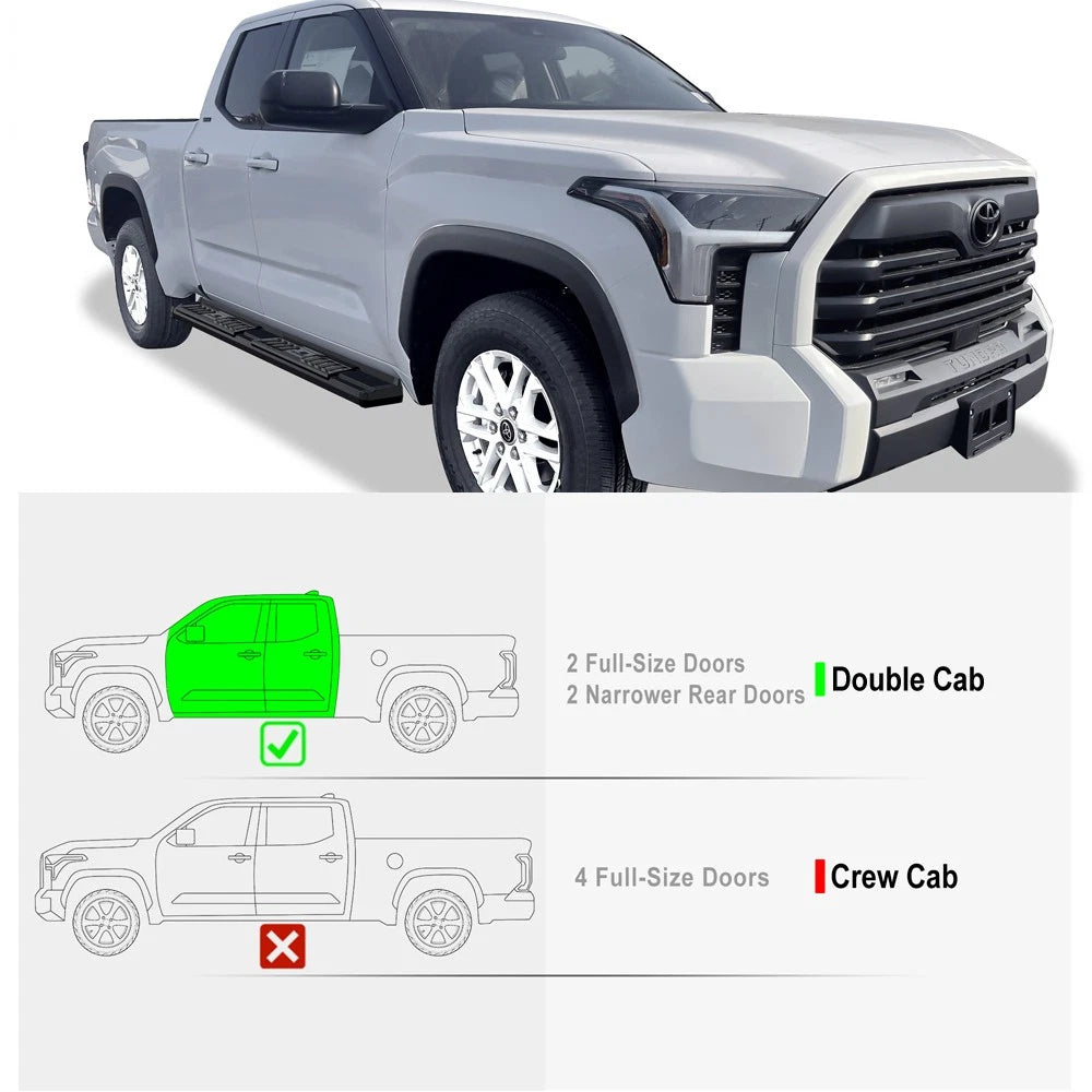Nerf Bars for Toyota Tundra Double Cab (2022-2026) - Black
