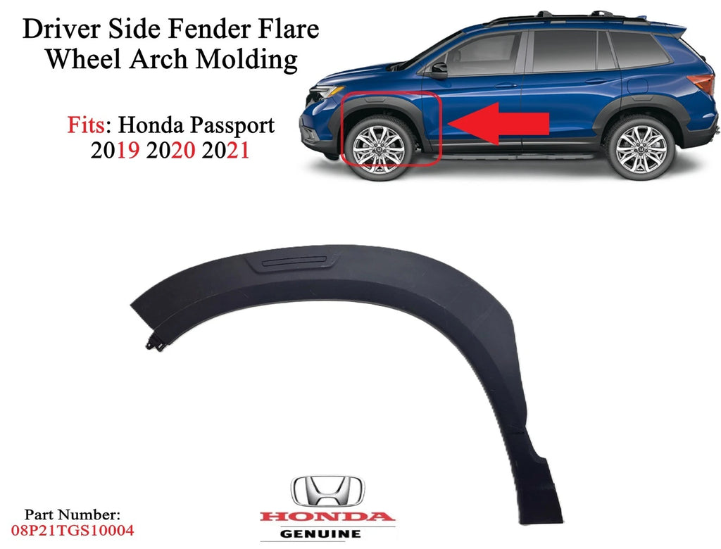 Front Left Fender Flare Wheel Arch Molding for Honda Passport (2019–2021) 08P21TGS10004
