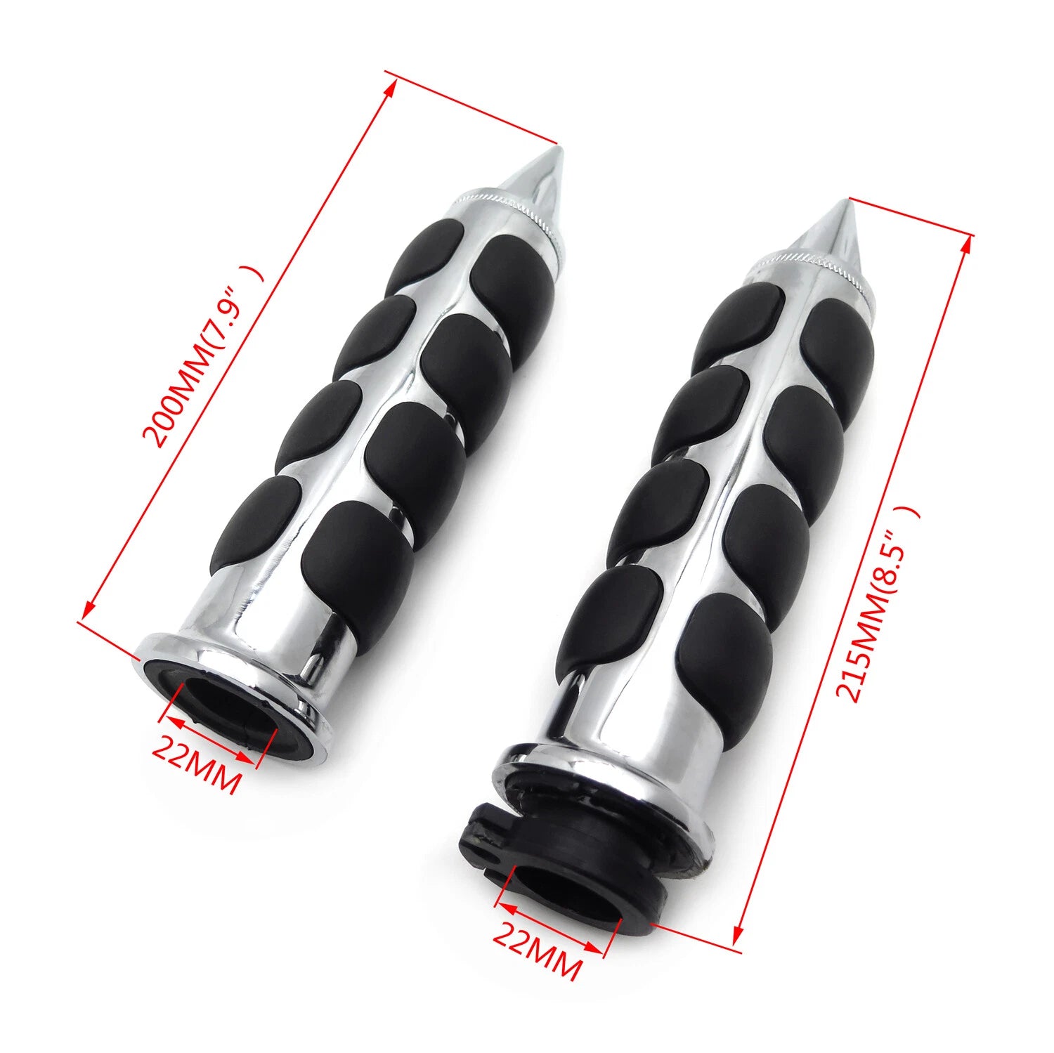 22mm Spike Handlebar Grips for Honda Motorcycle (7/8")