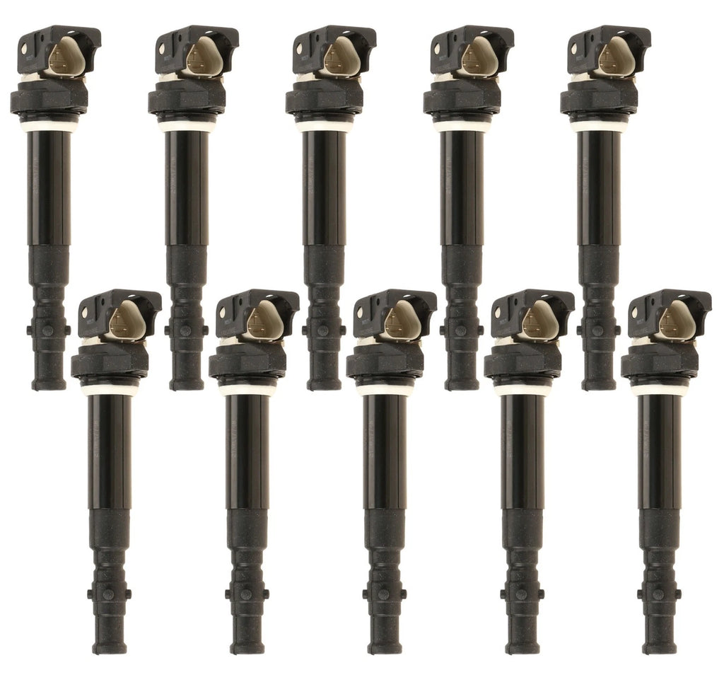 Set of 10 Ignition Coils with Spark Plug Connector for BMW E60 E63 E64 M5 M6