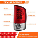3D LED C-Bar Tail Light for Dodge Ram (2007–2009)