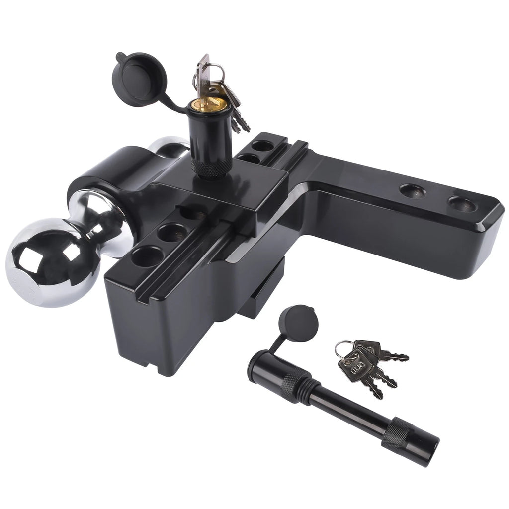Dual Ball Adjustable Trailer Hitch for All Vehicles (Universal Fit)