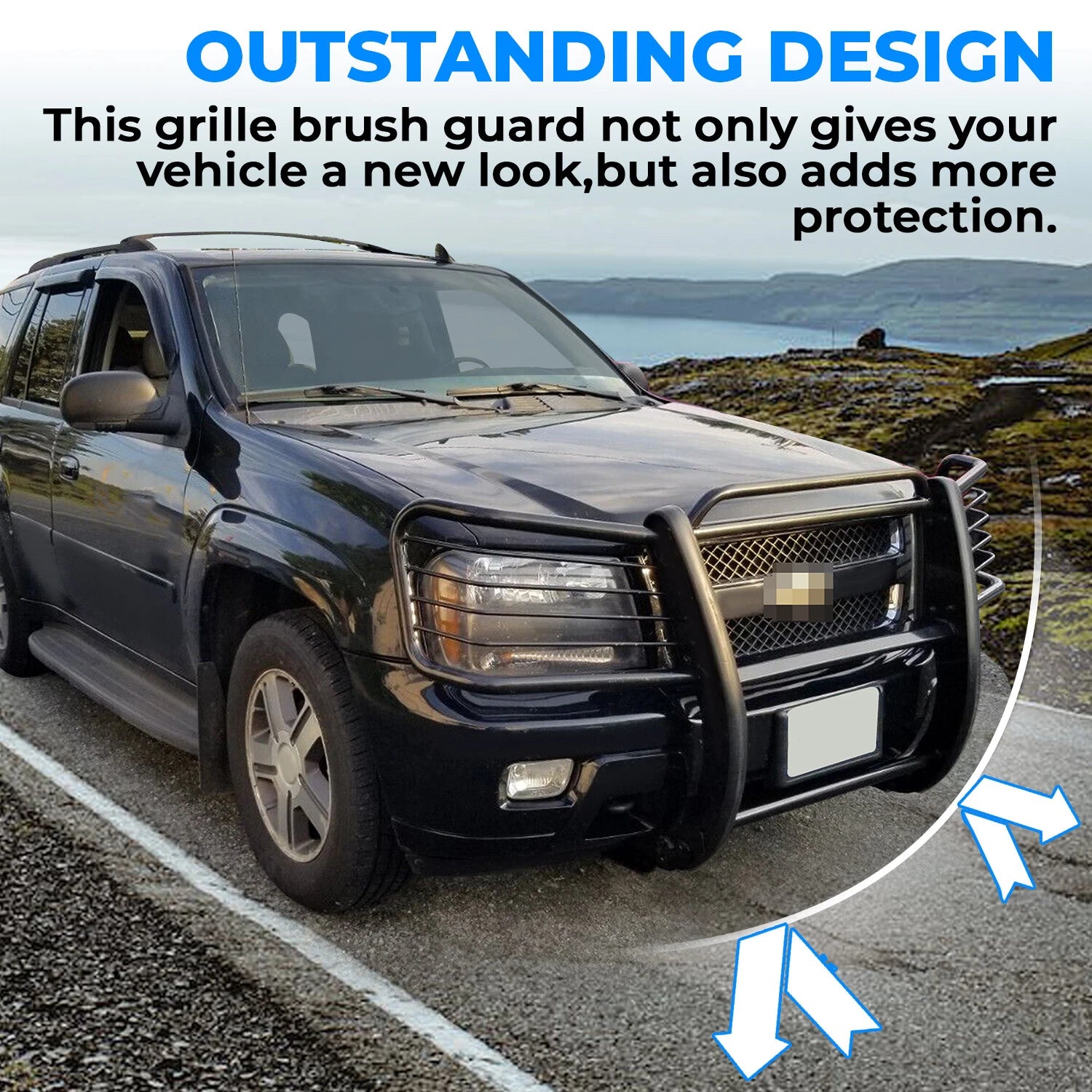 Grille Brush Guard Bumper for Chevy Trailblazer/EXT (2002–2009)