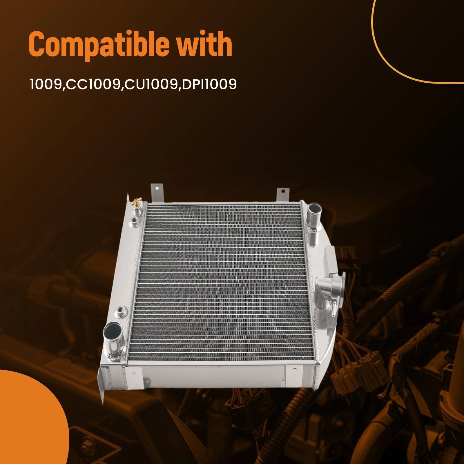 Aluminum Coolant Radiator for Ford Low-Boy Chevy Engine (1932) CU1009 3 Row
