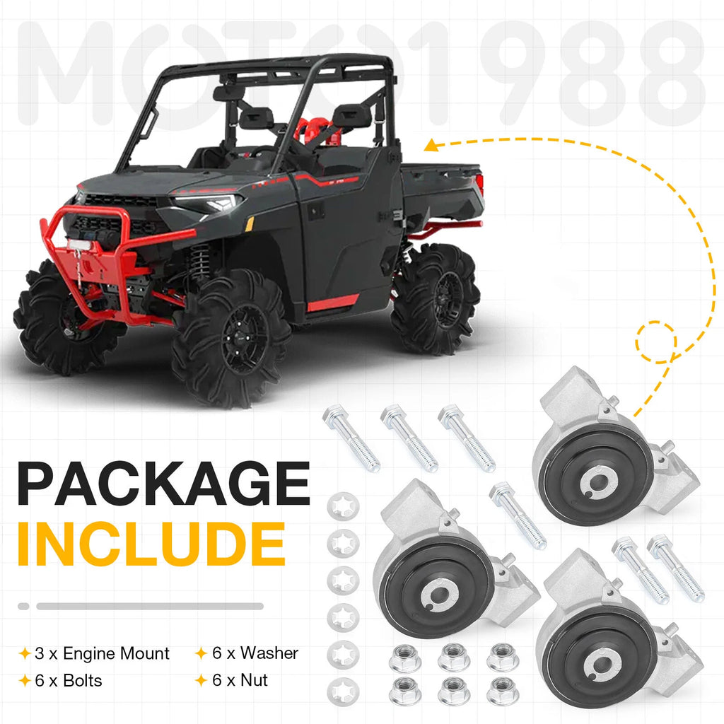 3 Pack Engine Mount Isolator for Polaris RZR Ranger General XP 1000 (# 1332955)