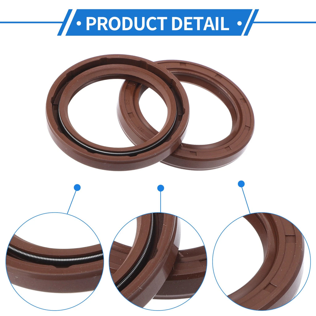 Set of 2 Oil Seal Rotary Shaft Seal FKM Rubber 40x55x7mm