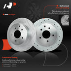 Rear Drilled Brake Rotors & Pads & Wheel Hub Bearing for Nissan Sentra