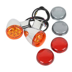Chrome/Black LED Turn Signals with Bracket for Harley Sportster XL 883 (1992–2022)