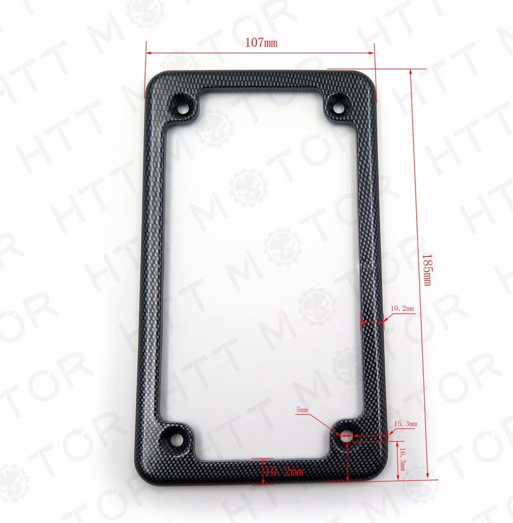 Carbon Motorcycle License Plate Frame for 7" x 4" Plates (Chrome)