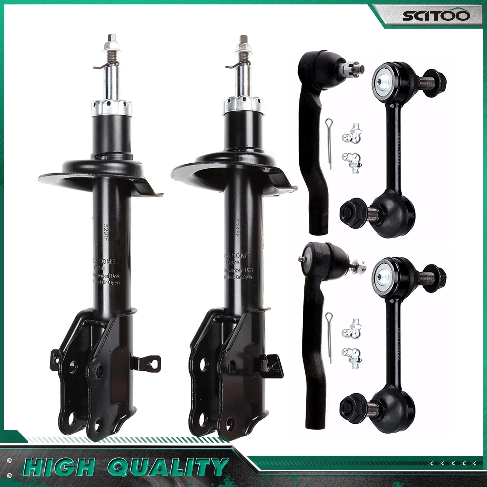 Front Struts Sway Bar Outer Tie Rods Kit for Ford Edge Lincoln MKX (2007–2010)