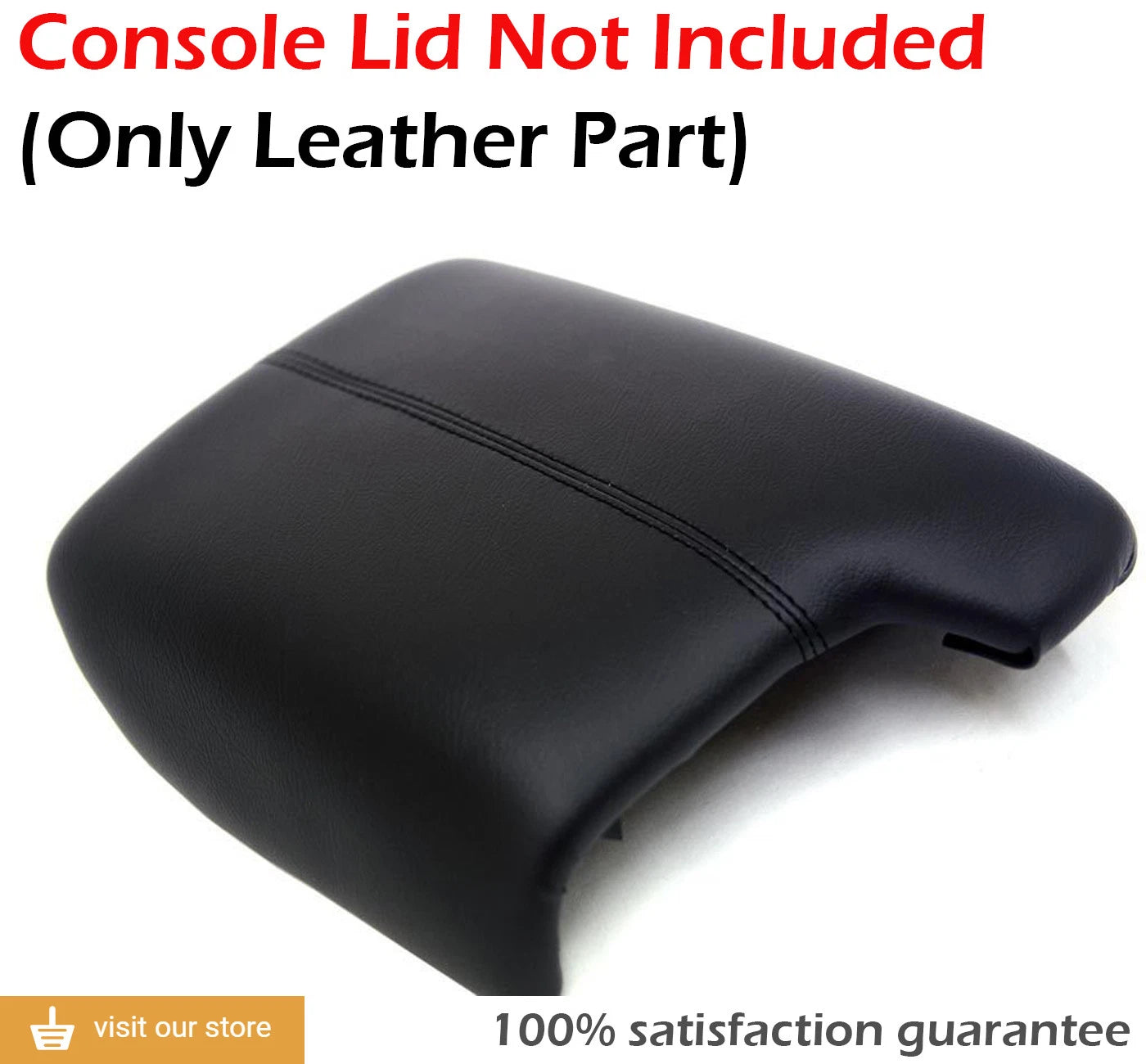 Center Console Armrest Cover for Honda Accord (2013–2017) Black Leather