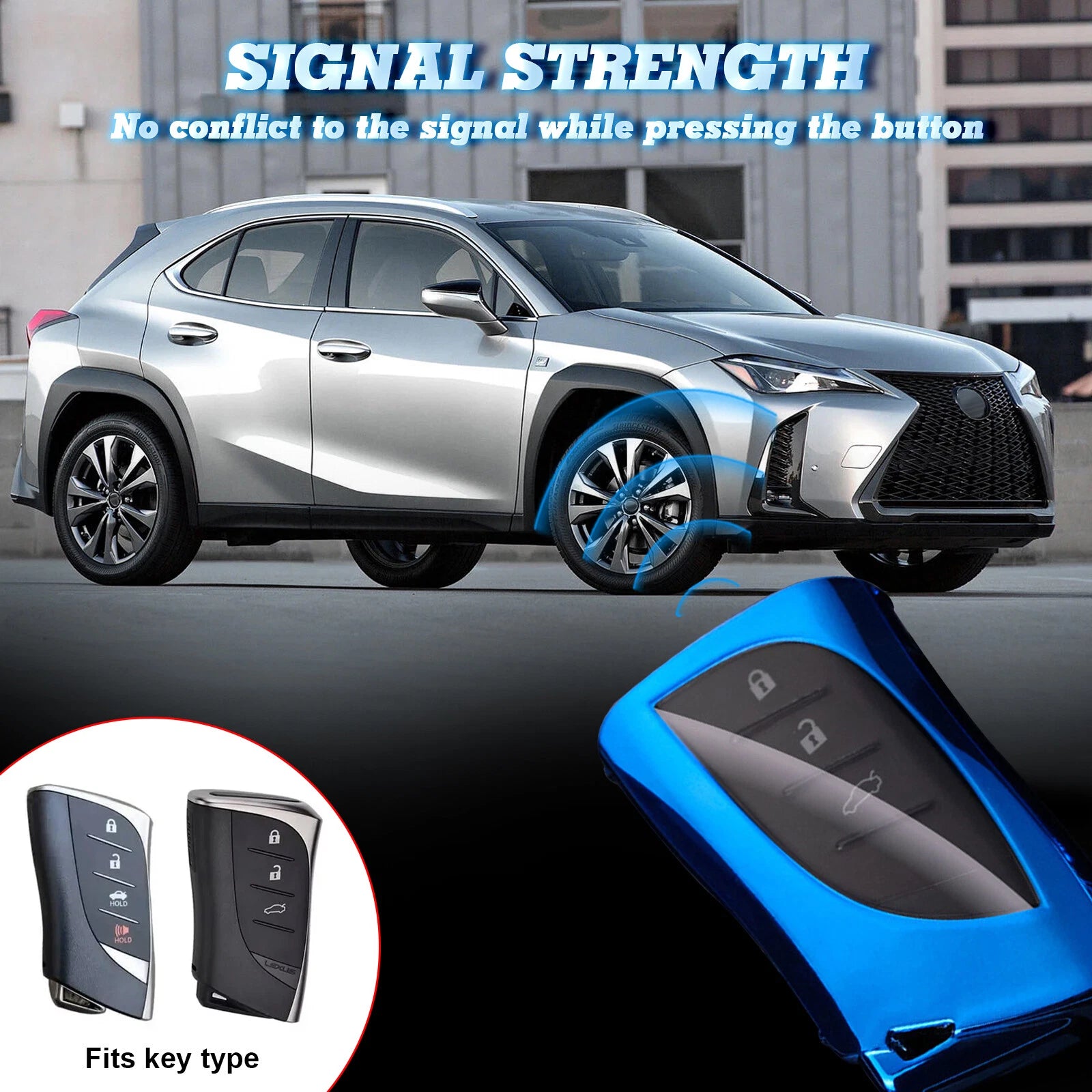 TPU Full Protect Remote Key Case for Lexus ES300h 350 LC500 (2019-2024)