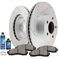 Front Drilled & Slotted Brake Rotors with Ceramic Pads for Ford Explorer
