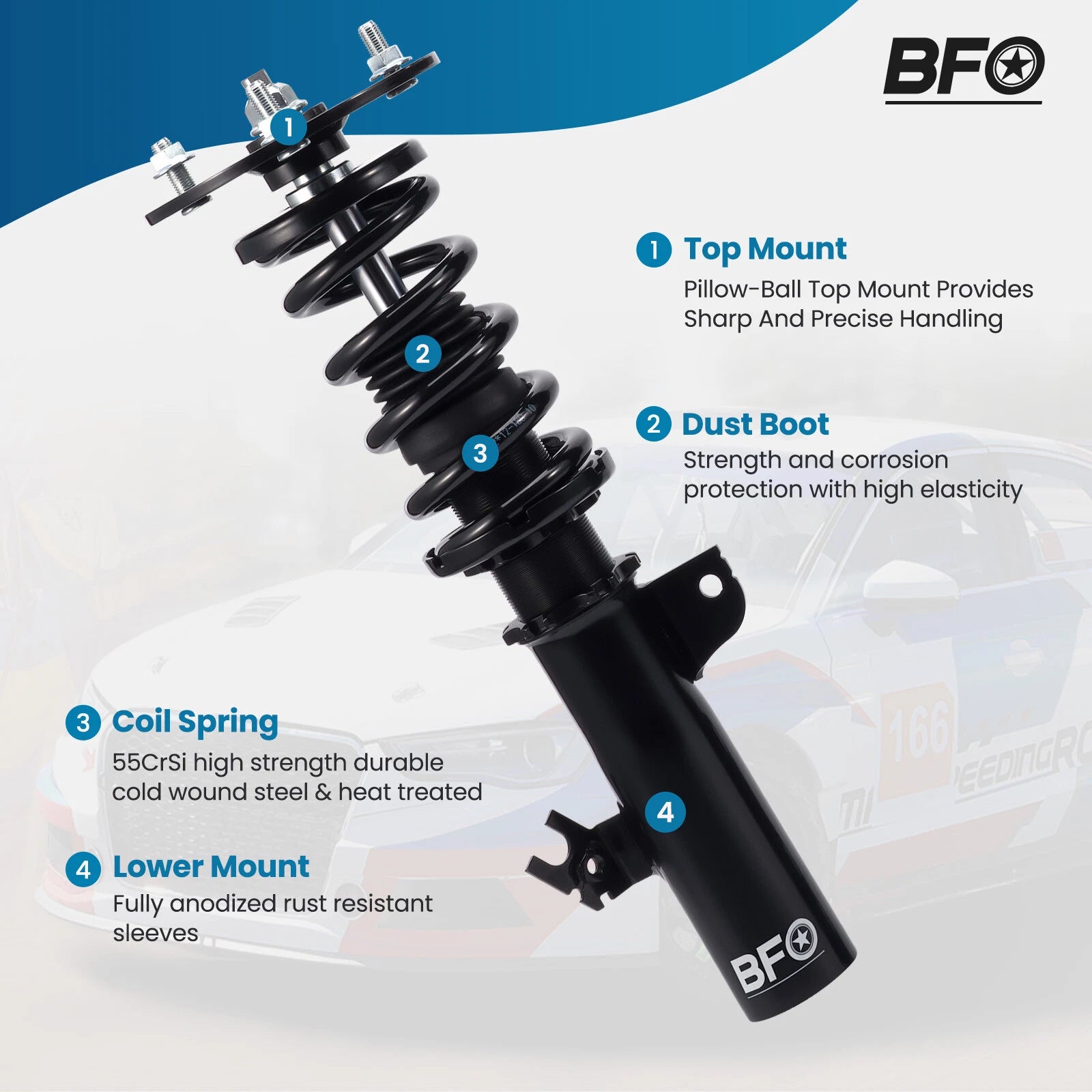 Coilovers for Toyota Camry (1992–2001) Adjustable Height Shocks Absorber
