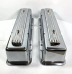 Rocket Finned Aluminum Valve Covers Tall Show Quality for Chevy SBC (1958–1986)