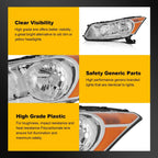 2X Chrome Headlights for Honda Accord (2008–2012)