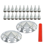 Set of 4 Chrome Front Hub Covers for Semi Truck (33mm Nut)