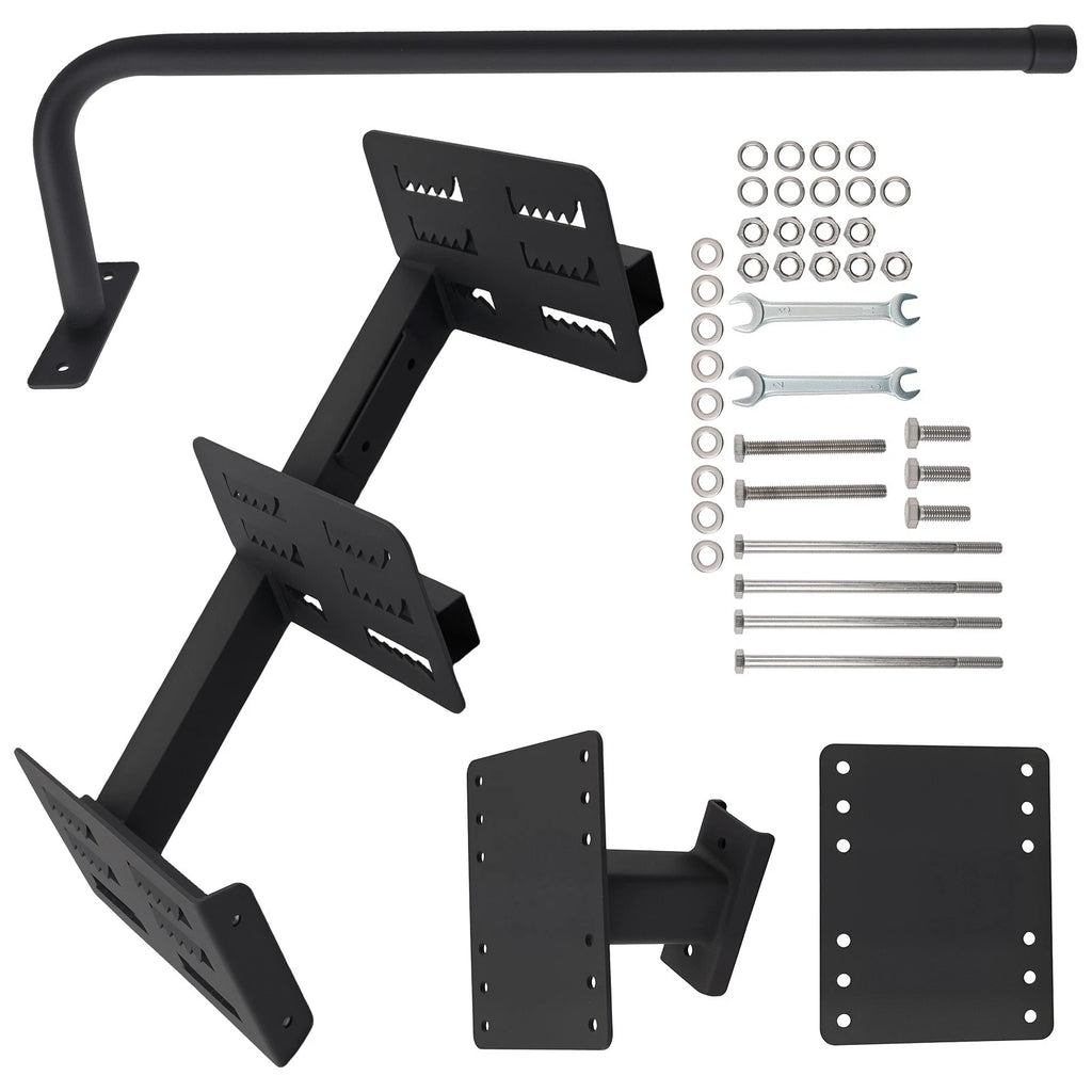 3-Step Steel Mount for Universal Boat Trailer Tongue Boarding Step (Black)