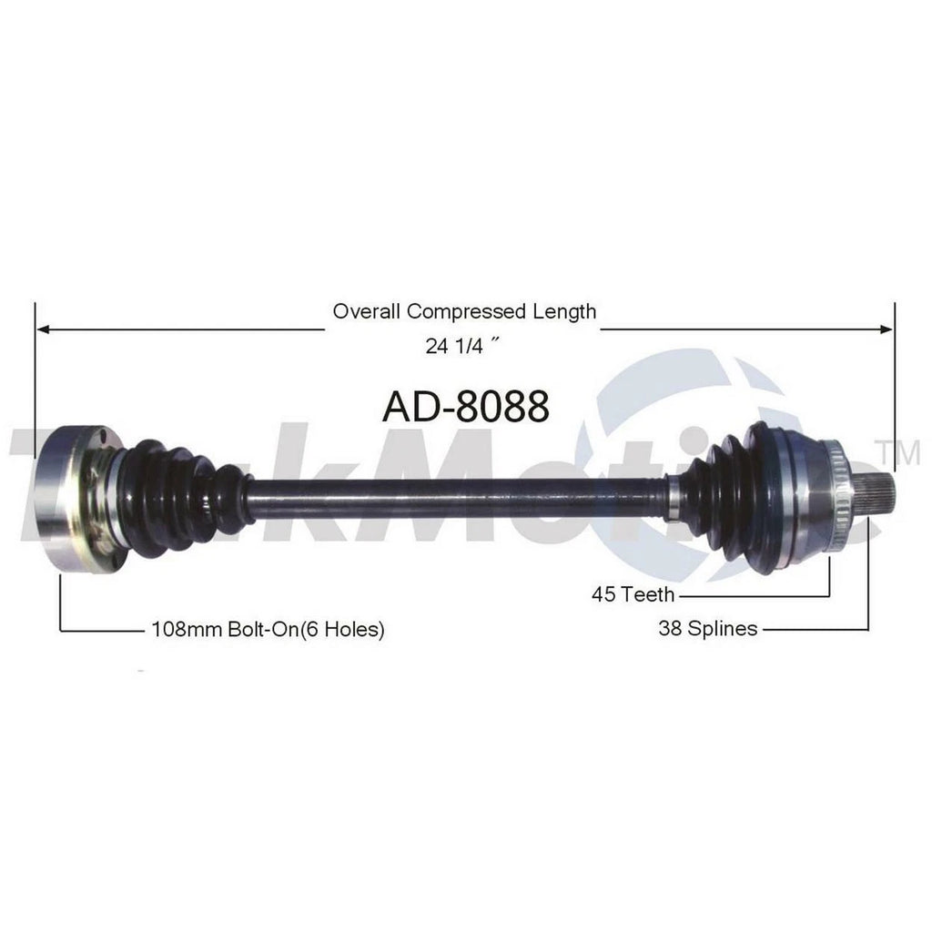 Front Left CV Axle Shaft for Audi S4 (2000–2002)