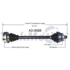 Front Left CV Axle Shaft for Audi S4 (2000–2002)