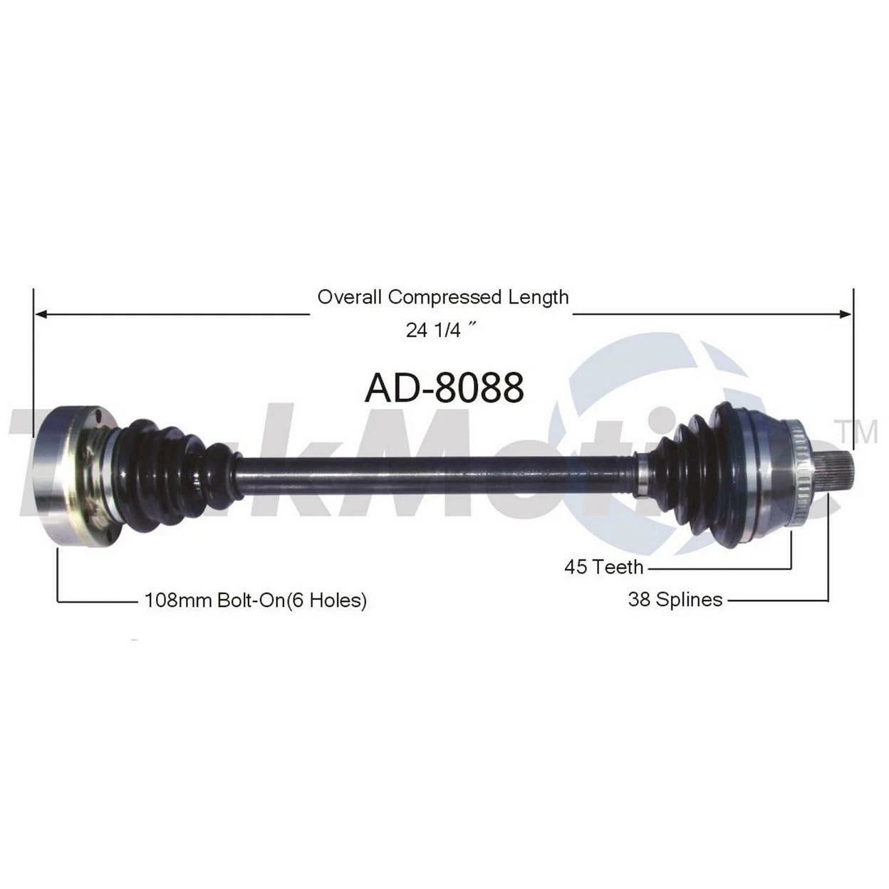 Front Left CV Axle Shaft for Audi S4 (2000–2002)