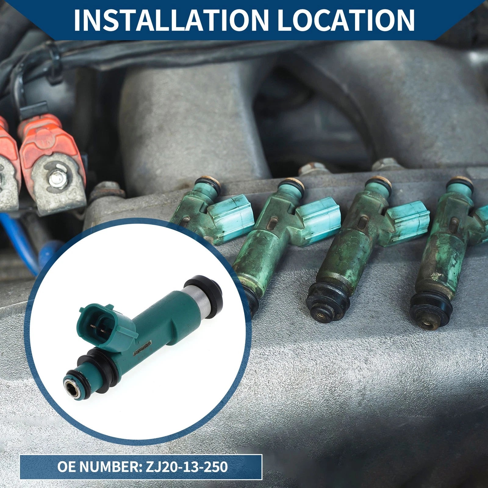Fuel Injector No.ZJ20-13-250 for Mazda 2 Hatchback (2007–2015)