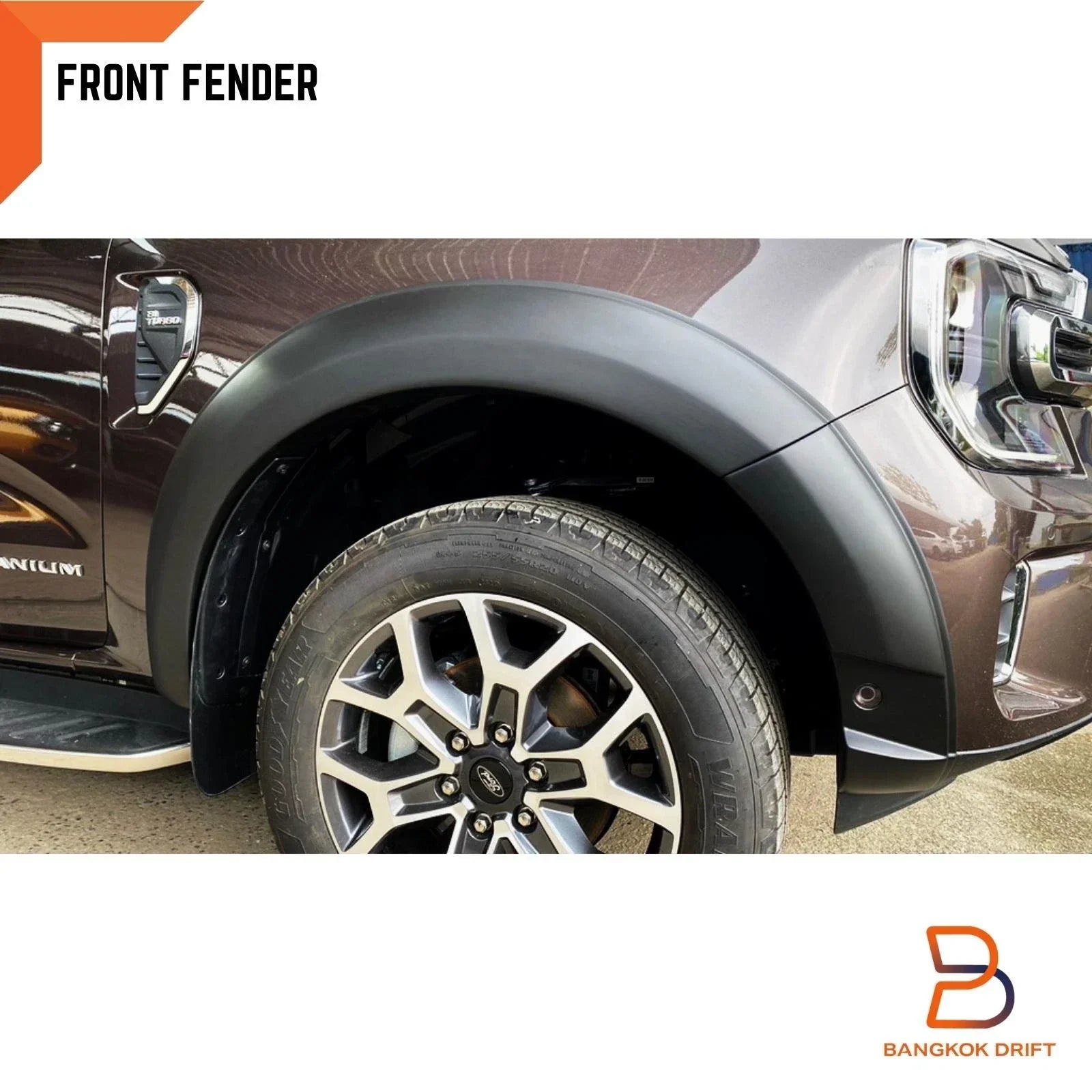 6" Matte Black Smooth Fender Flare Arch for Ford Everest (2022-2023)