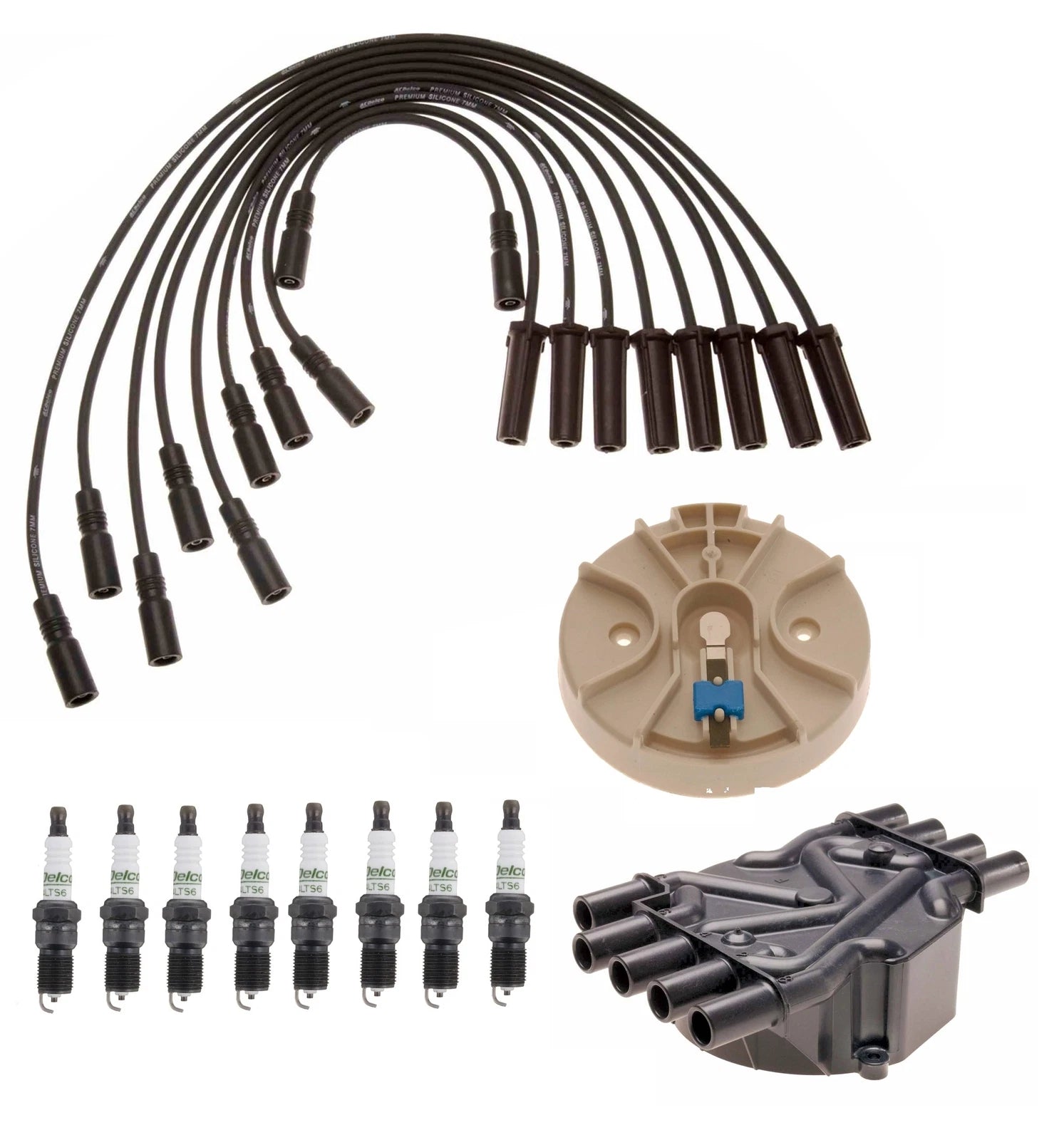 ACDelco Ignition Kit Set for Chevy GMC (Includes Rotor, Cap, Wires, Plugs)