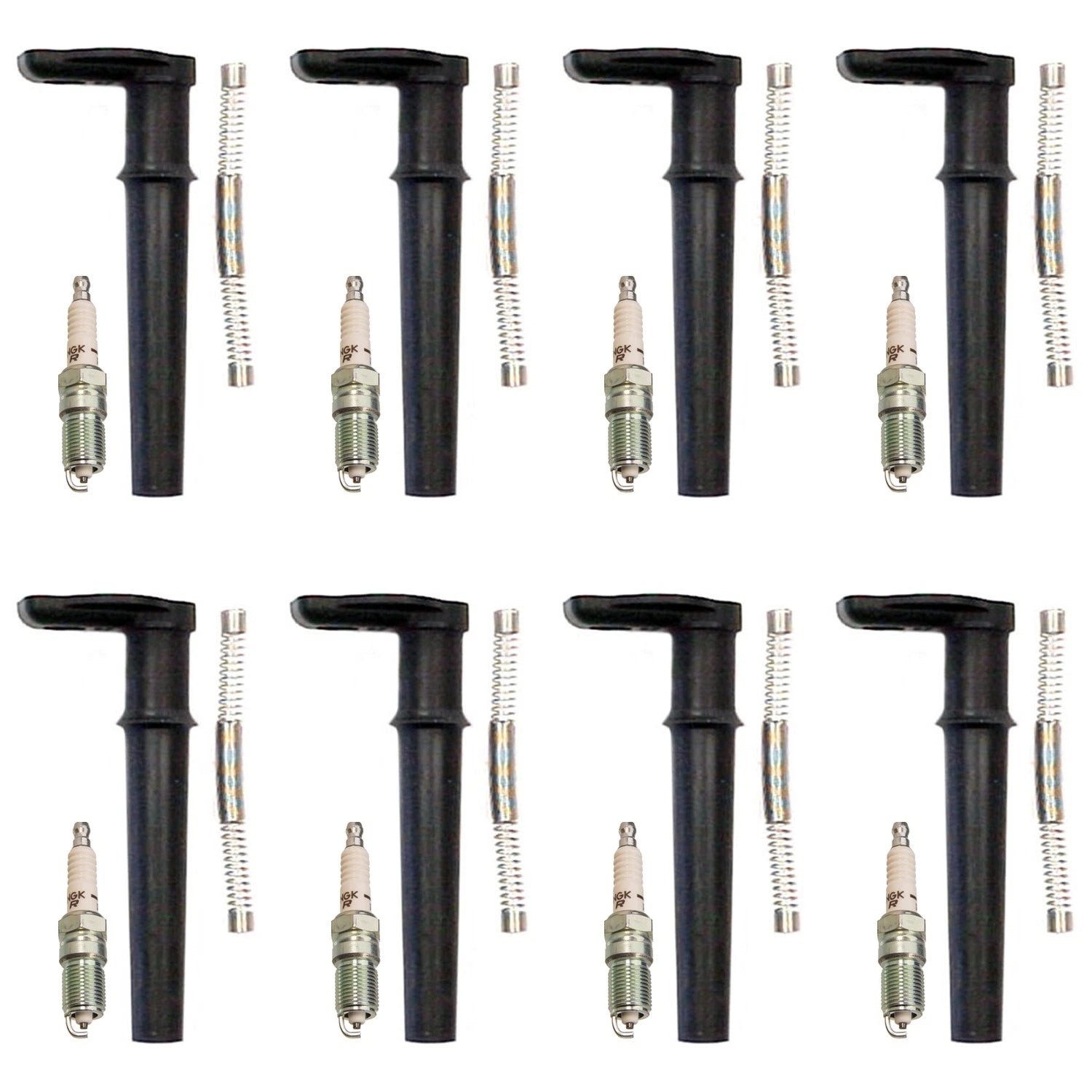 Set of 8 NGK V-Power Spark Plugs & Denso Coil Boot Kit for Mustang V8 (2003–2004)