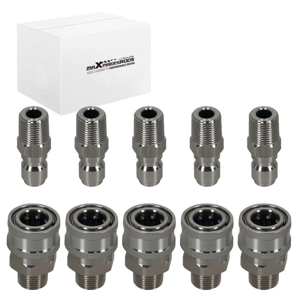 Pressure Washer Quick Connect Adapter Set for NPT Stainless Steel (10–3/8)