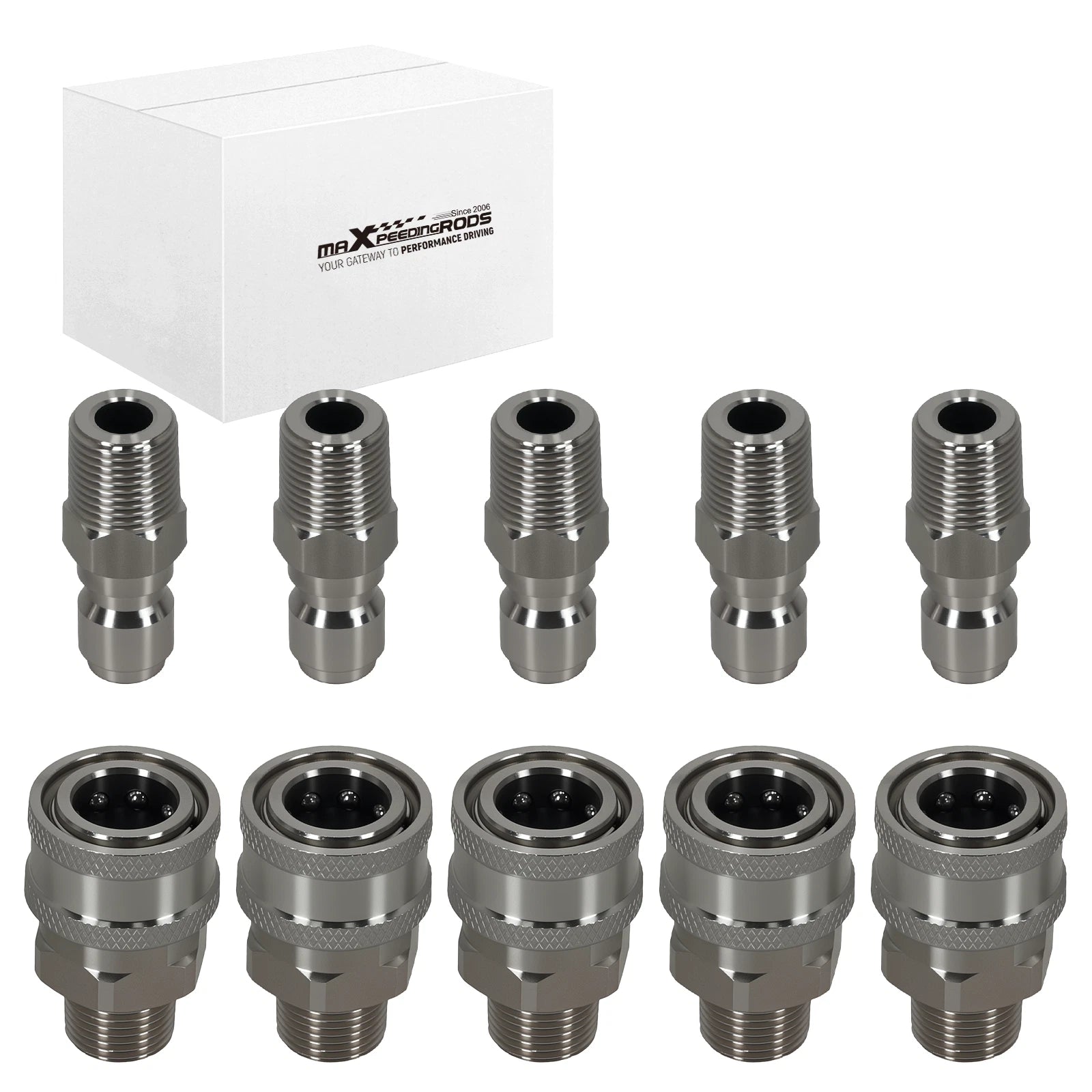 Pressure Washer Quick Connect Adapter Set for NPT Stainless Steel (10–3/8)