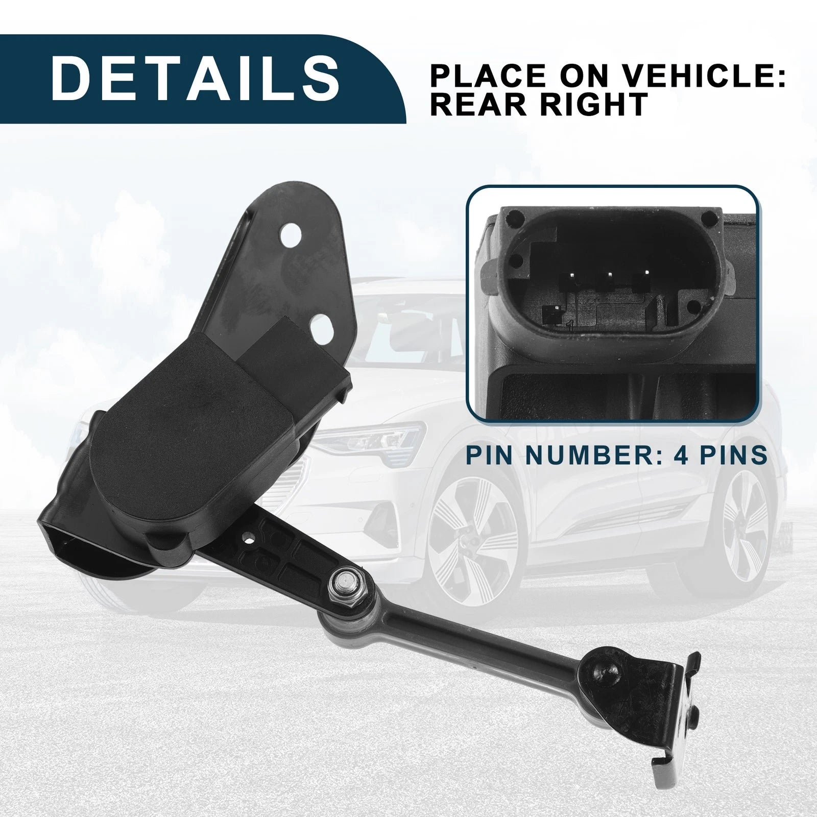 Air Suspension Ride Height Level Sensor for Audi A8 (2003–2010) No. 4E0616572E