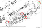 Lower Gearcase Seal Kit for Honda BF115D BF150D BF175A BF200A BF225A (91252-ZZ3-003)
