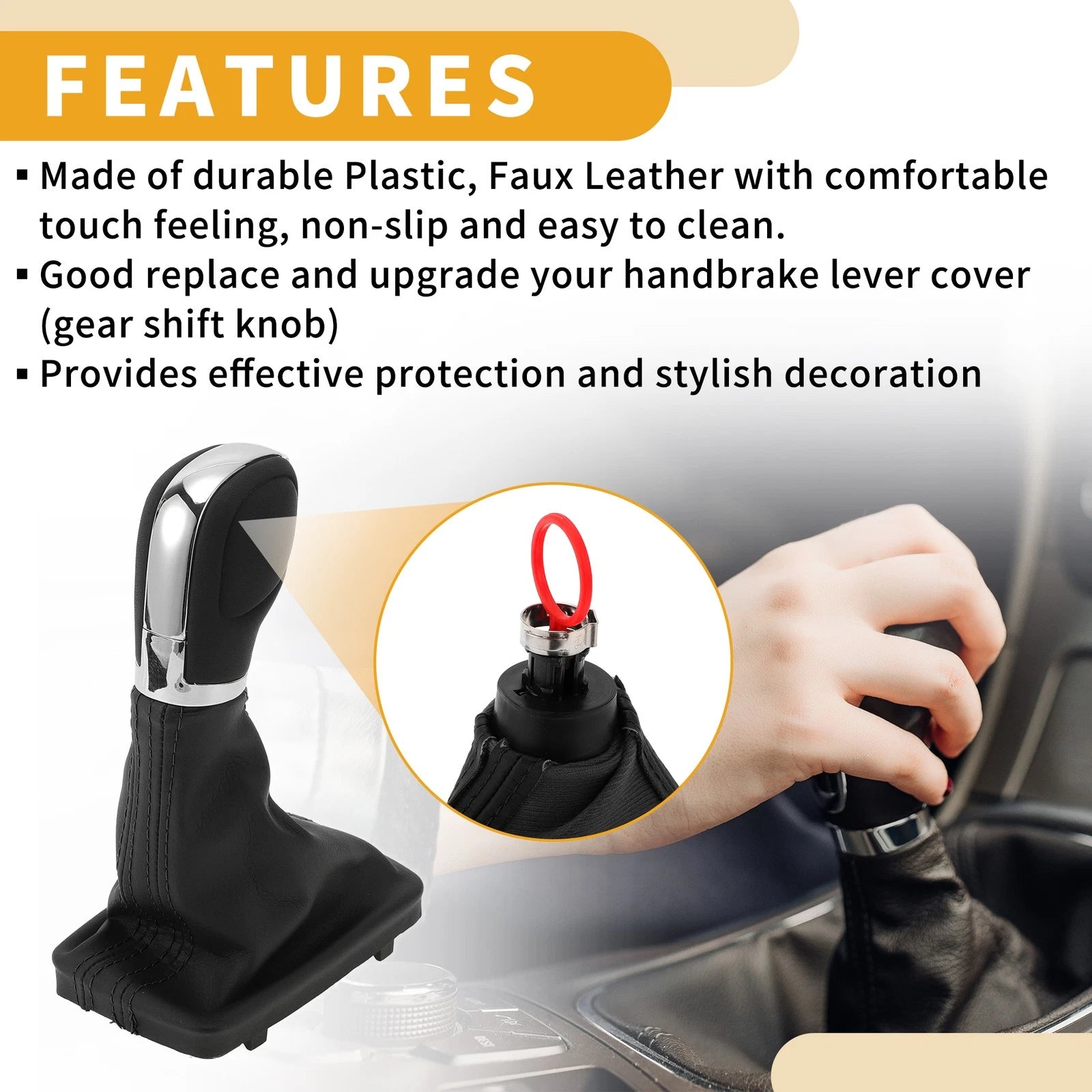 Automatic Gear Shifter Knob with Cover for Volkswagen Tiguan (2012–2015)