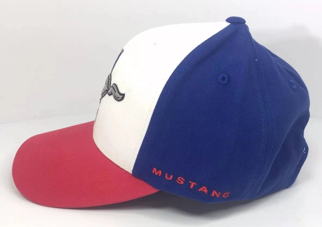 Ford Mustang Hat Cap Red White Blue Tri Bar Pony Emblem for 2005–2014