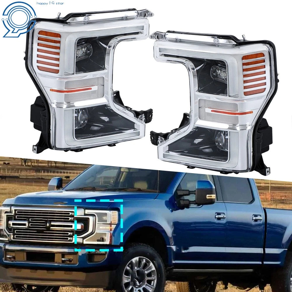 Set of 2 Full LED Built-In Headlights for Ford F250 SuperDuty (2020–2022)