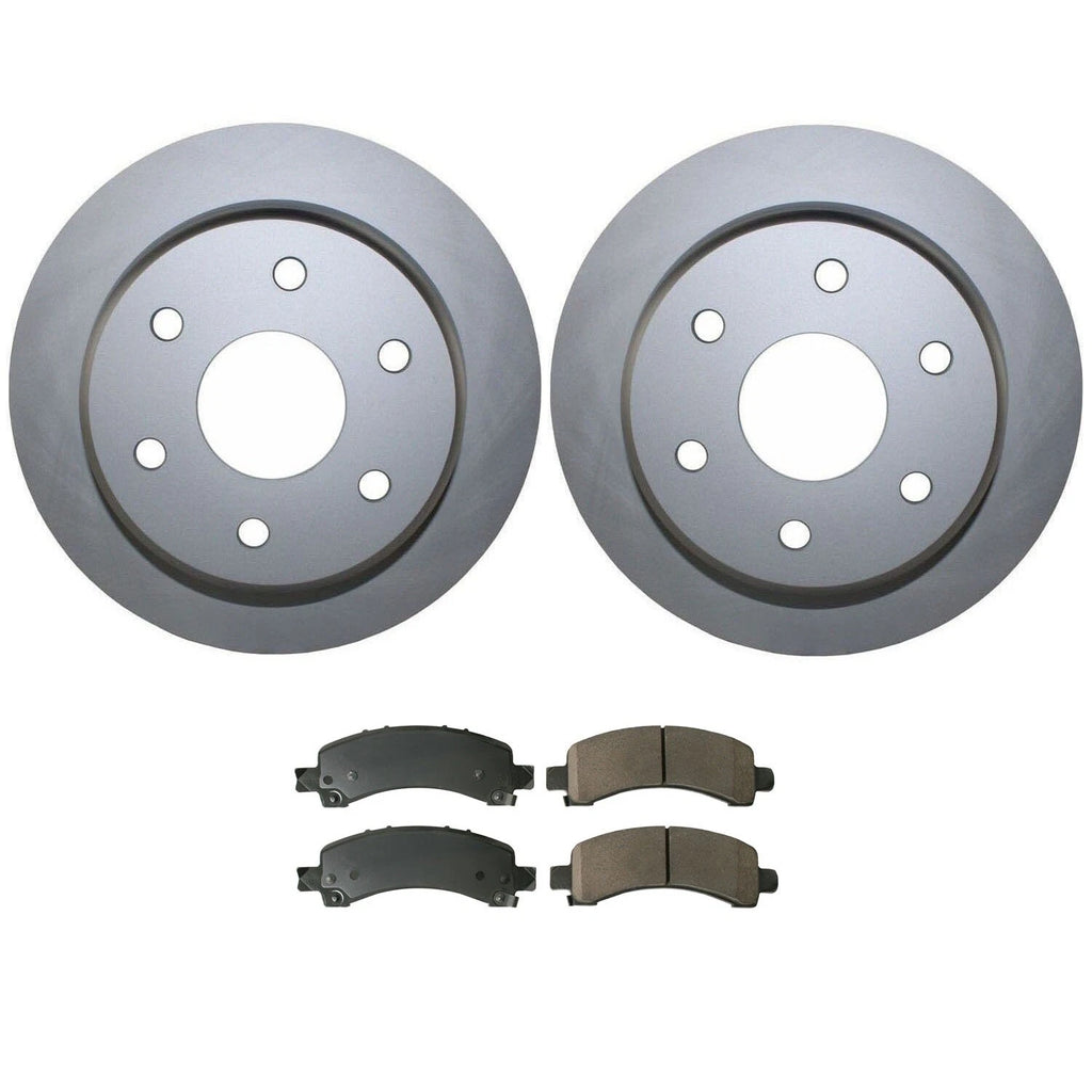 Rear Brake Kit 330mm Disc Rotors Akebono Ceramic Pads for Cadillac Chevrolet GMC