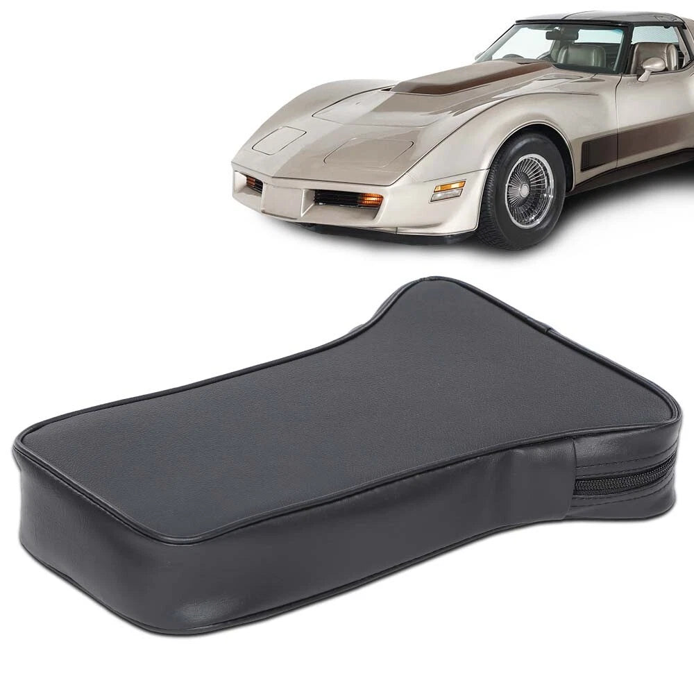 Center Console Armrest Pad for Chevrolet Corvette (1967–1982) Black Leather