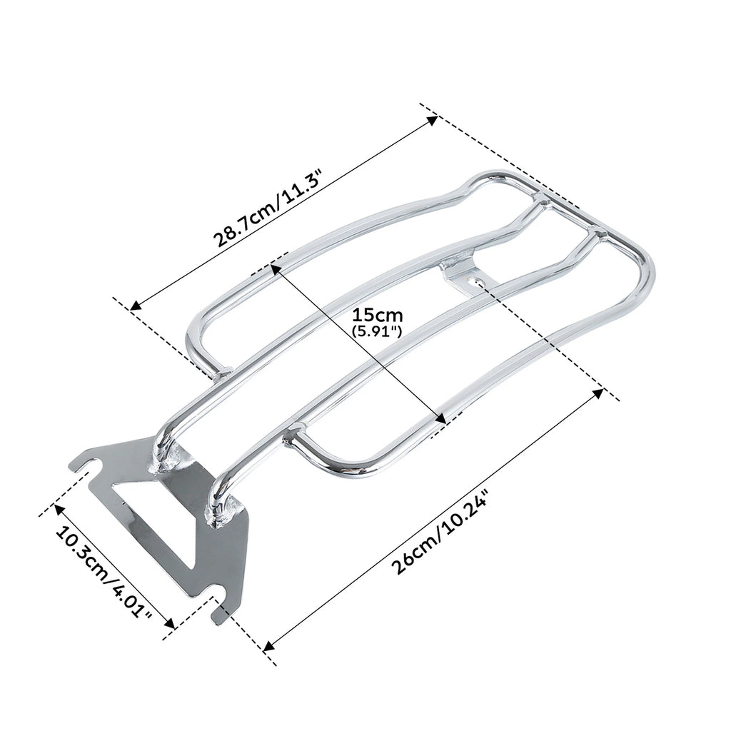 Chrome Solo Seat Luggage Rack for Harley-Davidson FLHTC Road King (1997–Present)