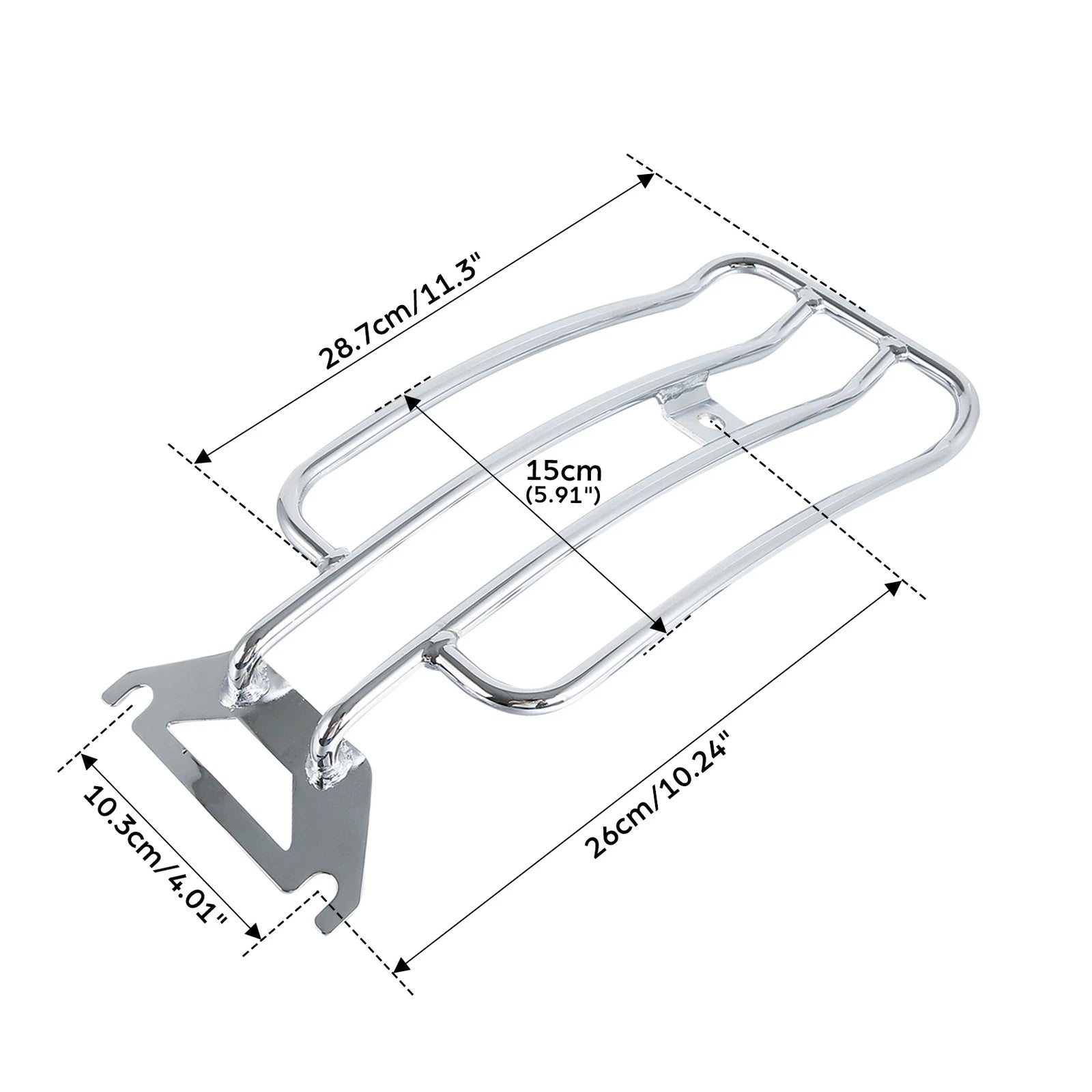 Chrome Solo Seat Luggage Rack for Harley-Davidson FLHTC Road King (1997–Present)