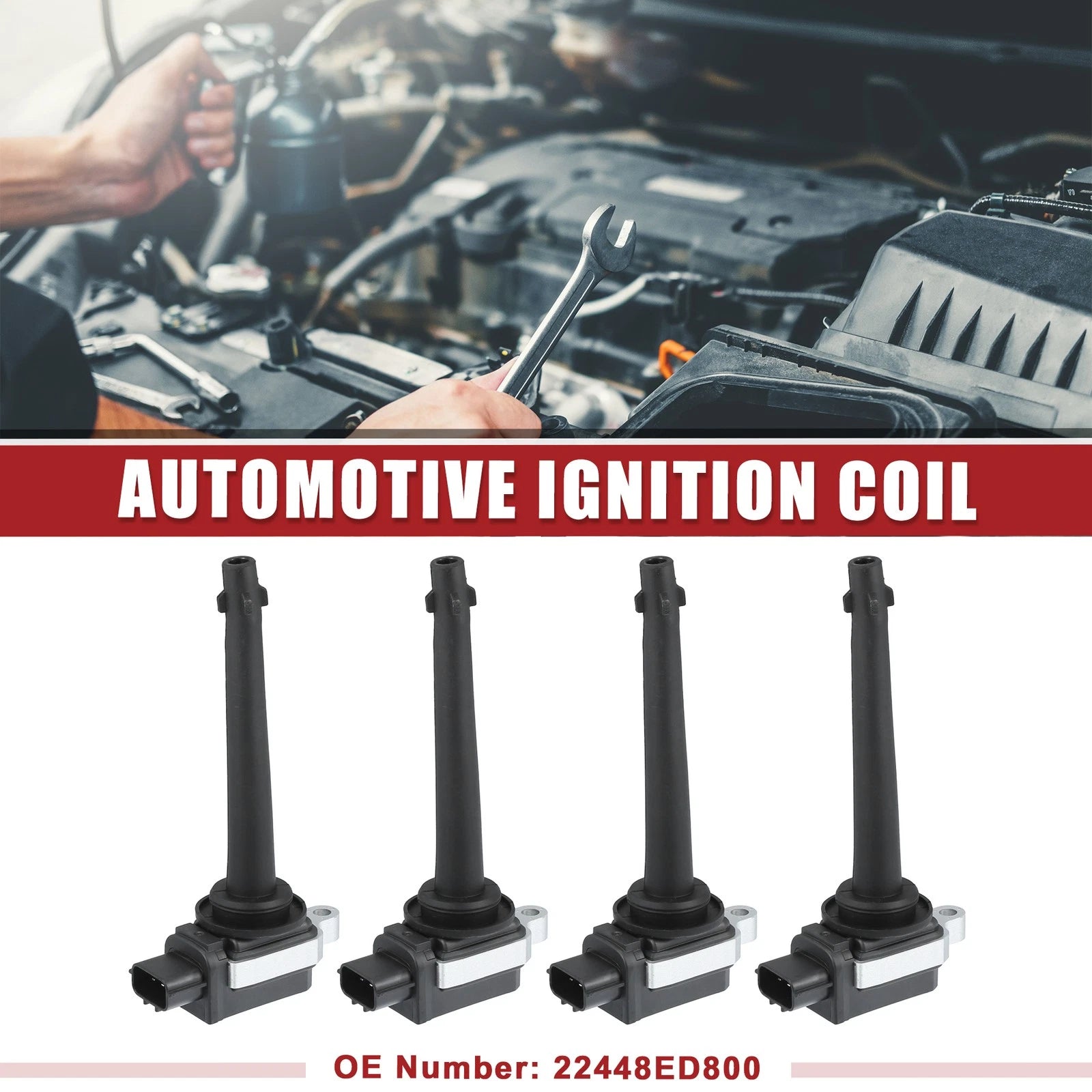 Set of 4 Ignition Coils for Nissan Tiida (2007–2010) No. 22448ED800