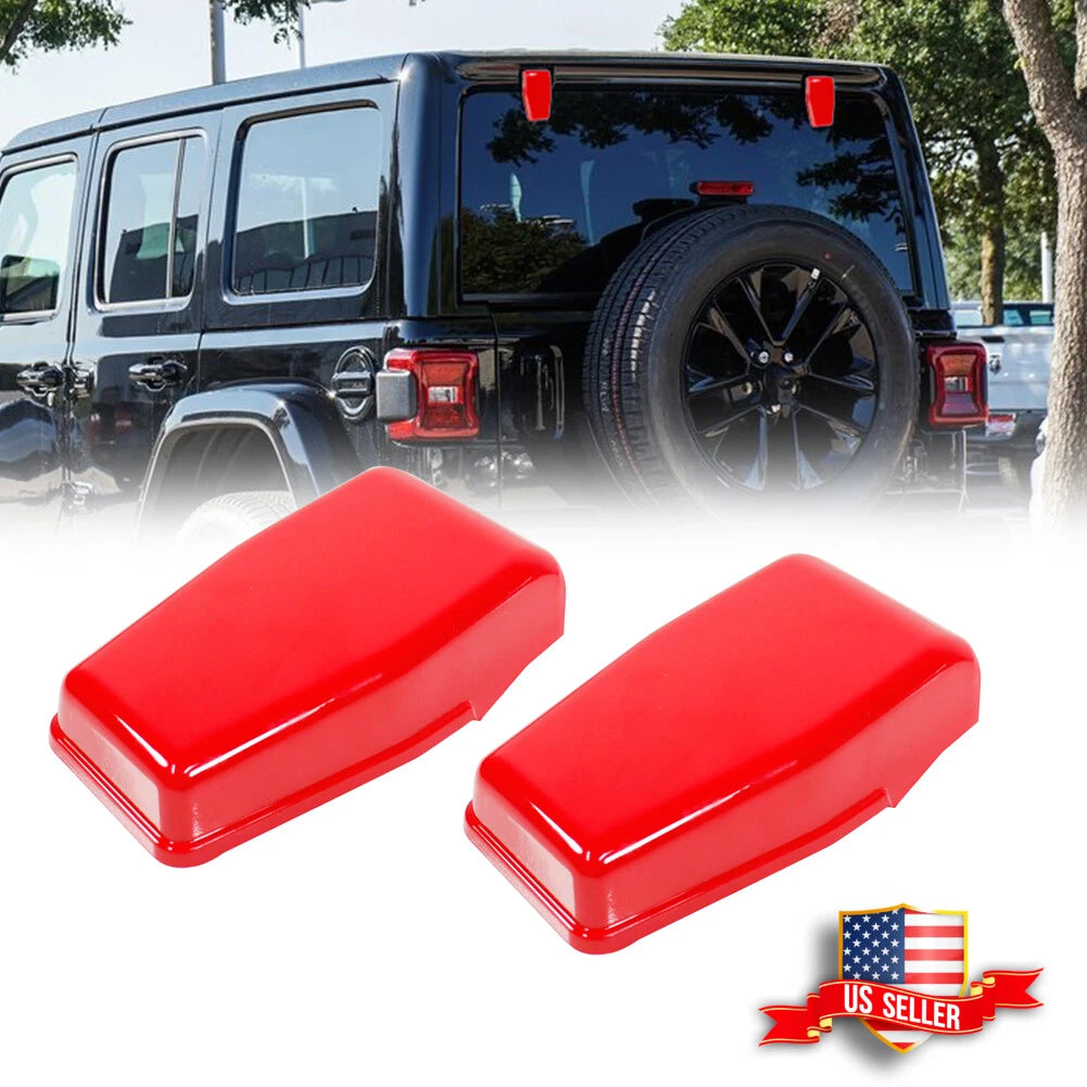 2X Red Rear Window Liftgate Hinge Trim for Jeep Wrangler JK (2007–2018)